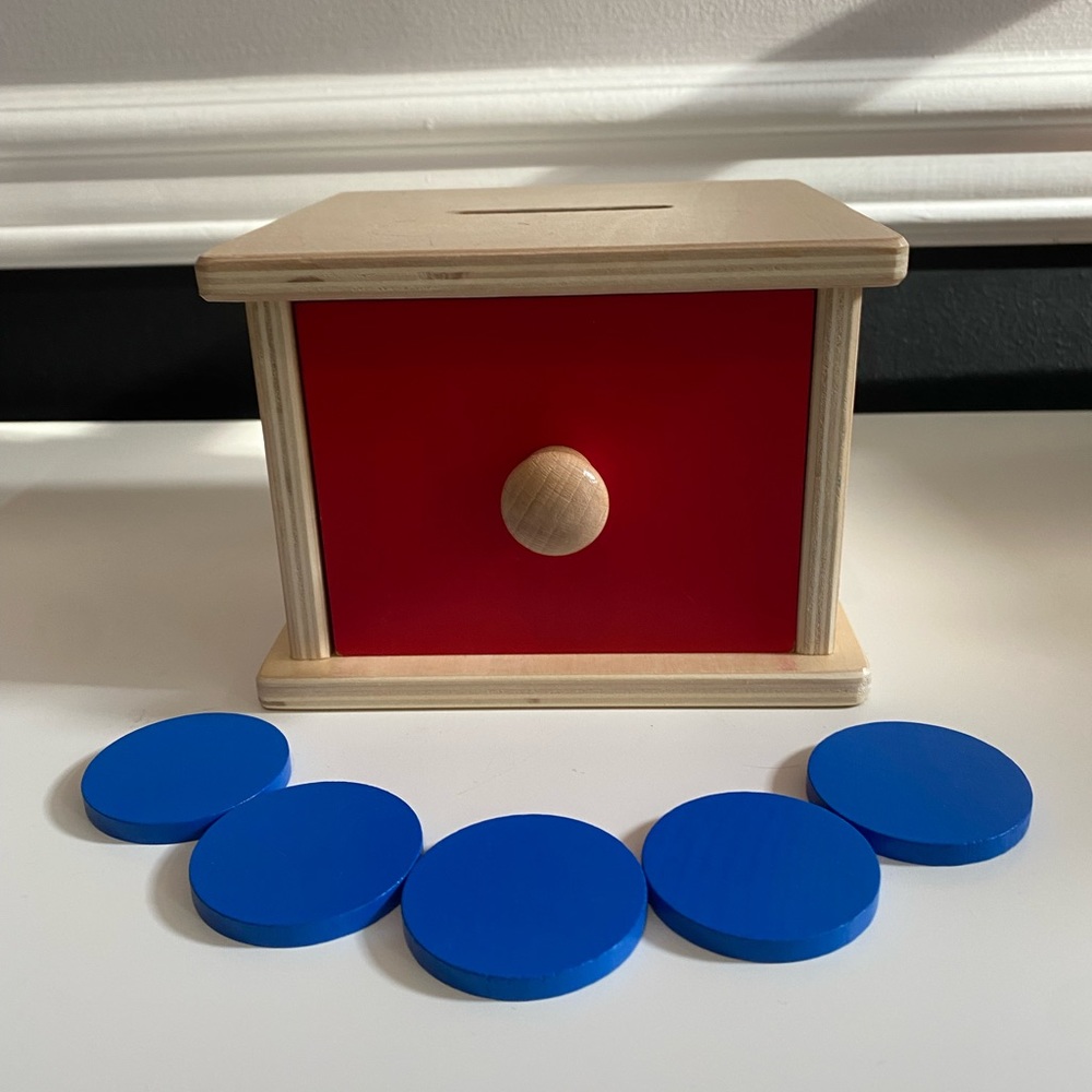 Elite Montessori wooden coin box